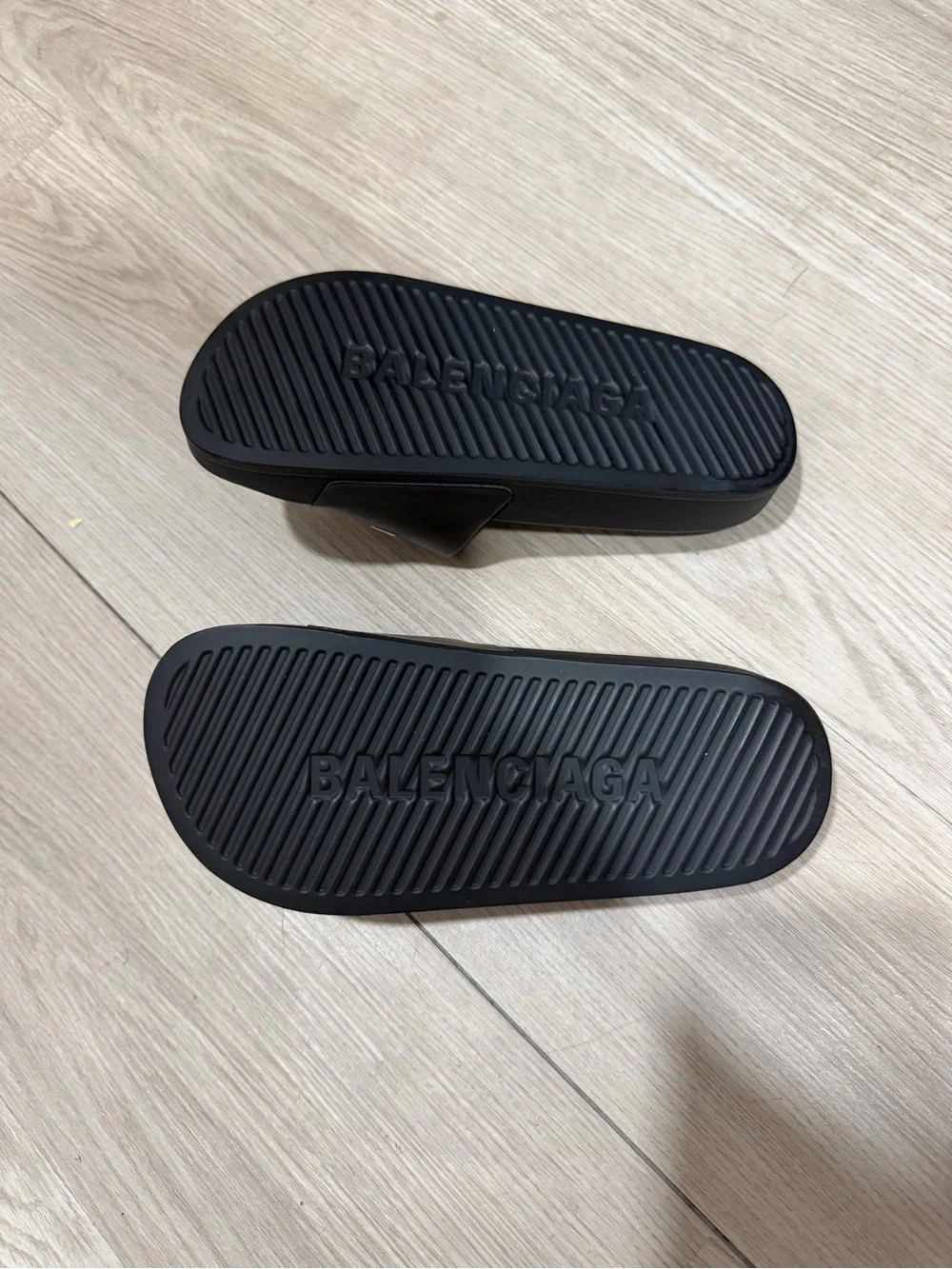 Balenciaga Kids Black Logo Slide Sandals with White Branding